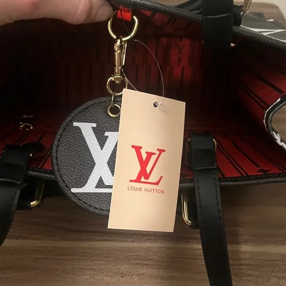 Inspired Monogram Black and White Tote - Picture 12 of 16